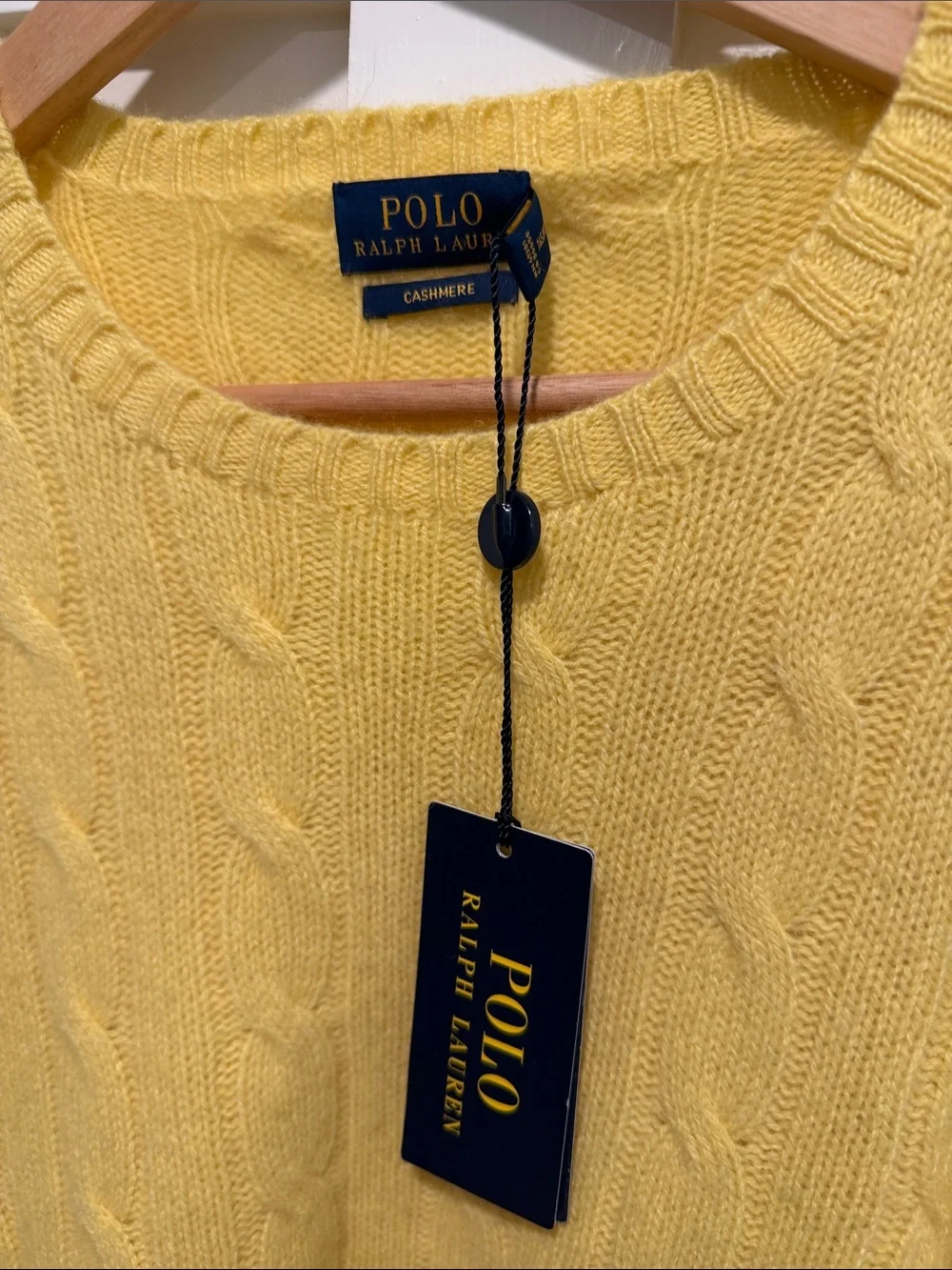 NWT Polo Ralph Lauren 100% cashmere women’s sweater size medium yellow - Picture 6 of 6